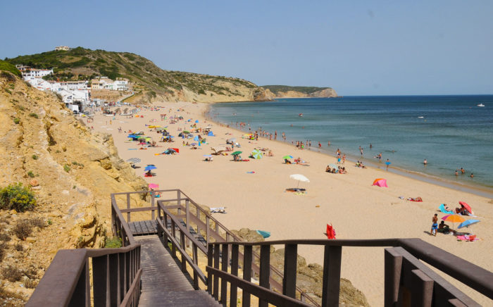 Praia Da Salema beach in Portugal