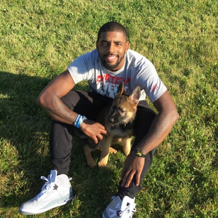kyrie irving and his dog drew