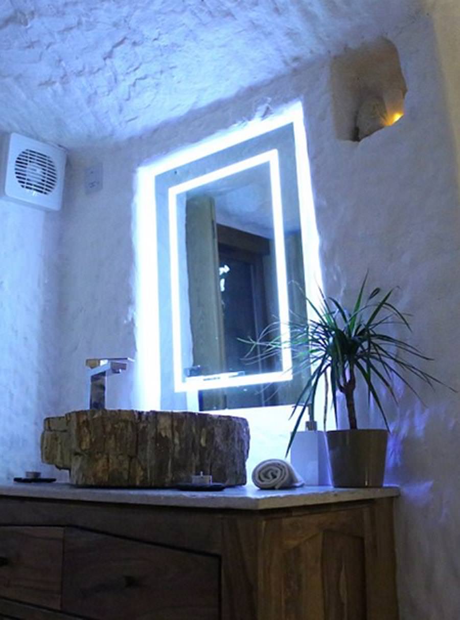 bathroom in a cave home