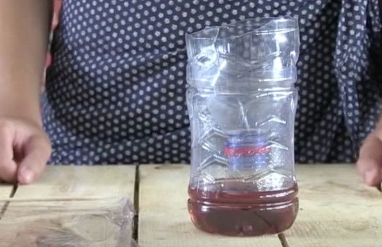 water bottle in half
