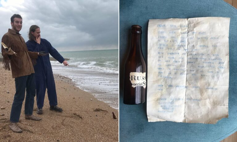 זוג מגלה סוד בבקבוק שנשטף אל החוף